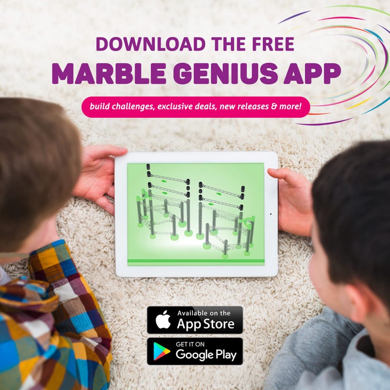 Marble Genius Marble Run Pipe & Sphere Accessory Add-on Set - 10 Pcs Total (4 Pipes, a Ramp, 5 Spheres), Alternating, Straight, & Tubes for Creating Exciting Mazes, Tracks, Runs, and Races - Image 5